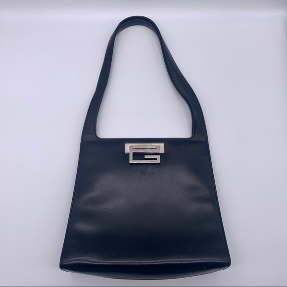 Vintage 90s Gucci Black Leather Shoulderbag - Picture 1 of 8